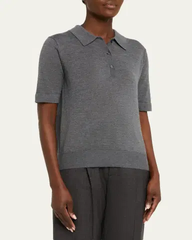 Loulou de Saison Migo Fine Cashmere Polo Sweater | Thumbnail 9 Loulou de Saison Migo Fine Cashmere Polo Sweater | Thumbnail 9