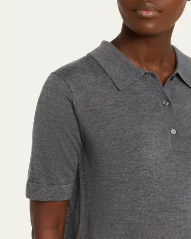 Loulou de Saison Migo Fine Cashmere Polo Sweater | Thumbnail 10 Loulou de Saison Migo Fine Cashmere Polo Sweater | Thumbnail 10