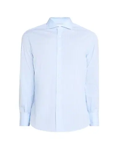 Brunello Cucinelli Men's Pinstripe Cotton Button-Down Shirt | Thumbnail 1