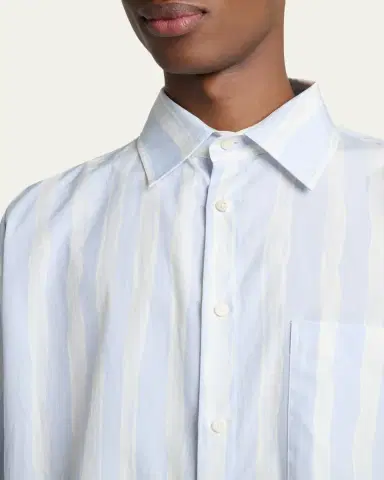 Jacquemus Men's Candy Stripe Relaxed Cotton Button-Down Shirt | Thumbnail 5 Jacquemus Men's Candy Stripe Relaxed Cotton Button-Down Shirt | Thumbnail 5
