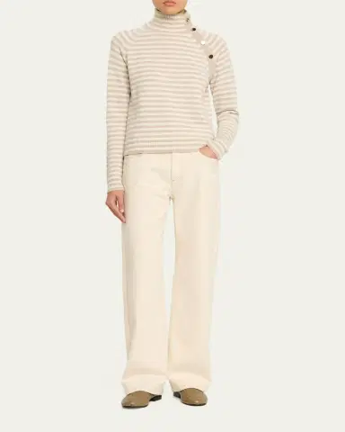 Max Mara Striped Turtleneck Cashmere Sweater | Thumbnail 2 Max Mara Striped Turtleneck Cashmere Sweater | Thumbnail 2