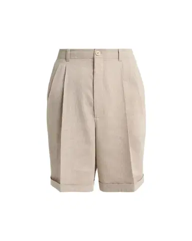 Jacquemus Men's Herringbone Linen-Blend Pleated Shorts | Thumbnail 1