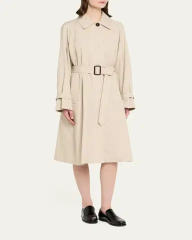 Max Mara Belted Water-Repellent Twill Trench Coat | Thumbnail 4