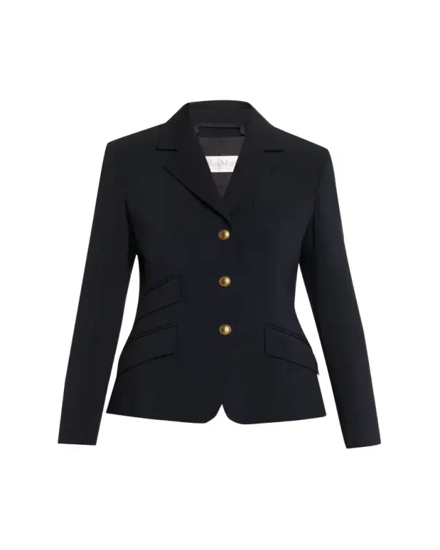 Max Mara Single-Breasted Stretch Wool Jacket
