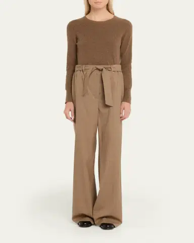 Max Mara Belted Wide-Leg Wool Trousers | Thumbnail 2