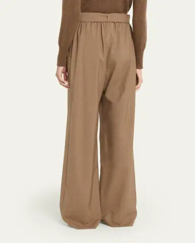 Max Mara Belted Wide-Leg Wool Trousers | Thumbnail 3