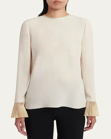 Valentino Garavani Flutter-Cuff Matte Shirt | Thumbnail 4 Valentino Garavani Flutter-Cuff Matte Shirt | Thumbnail 4