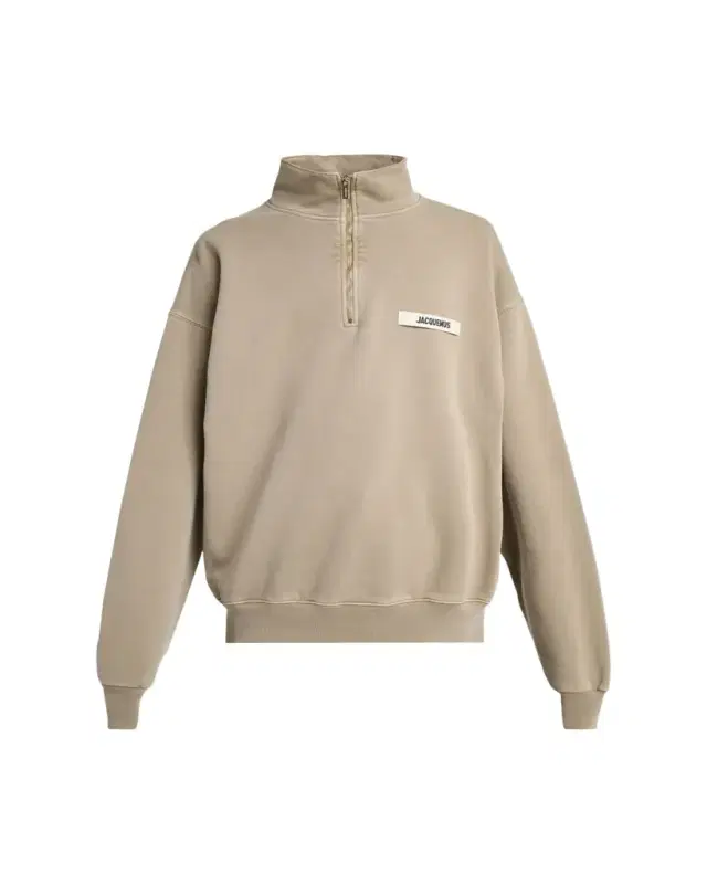 Men's Grosgrain Logo Cotton Quarter-Zip Sweatshirt