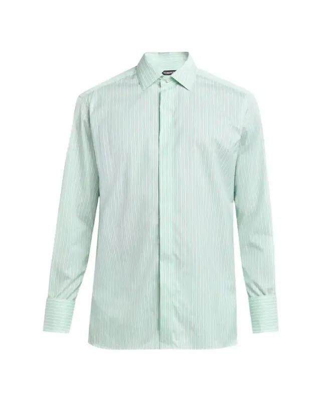 Men's Cotton Stripe French Cuff Sport Shirt