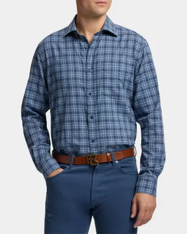 Ralph Lauren Purple Label Men's Aston Cotton Plaid Pocket Sport Shirt | Thumbnail 6 Ralph Lauren Purple Label Men's Aston Cotton Plaid Pocket Sport Shirt | Thumbnail 6