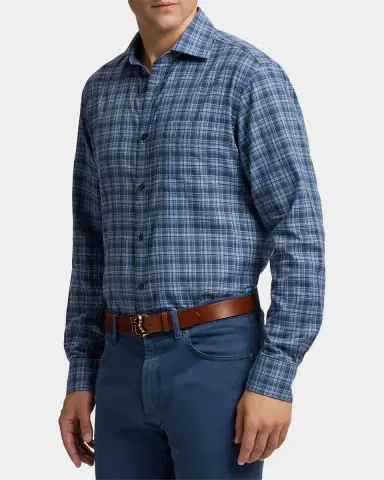 Ralph Lauren Purple Label Men's Aston Cotton Plaid Pocket Sport Shirt | Thumbnail 8 Ralph Lauren Purple Label Men's Aston Cotton Plaid Pocket Sport Shirt | Thumbnail 8