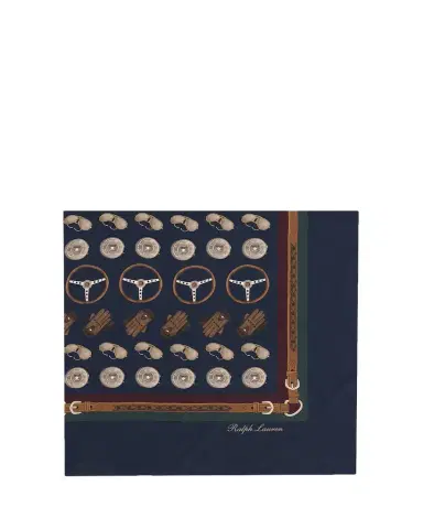 Ralph Lauren Purple Label Men's Automotive-Print Silk Square Scarf | Thumbnail 1