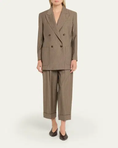 Max Mara Oversized Pinstripe Wool Jacket | Thumbnail 2 Max Mara Oversized Pinstripe Wool Jacket | Thumbnail 2