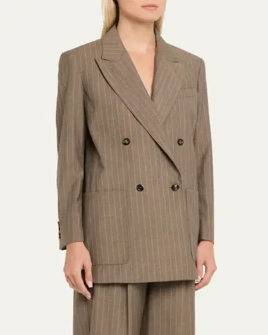 Max Mara Oversized Pinstripe Wool Jacket | Thumbnail 4 Max Mara Oversized Pinstripe Wool Jacket | Thumbnail 4