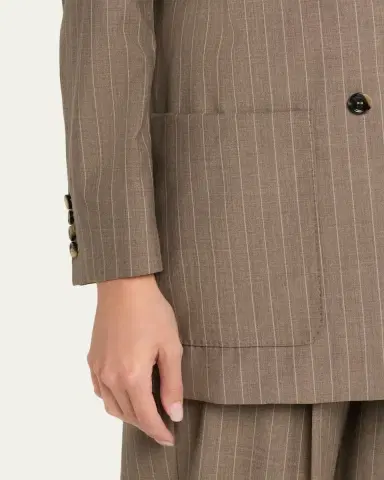 Max Mara Oversized Pinstripe Wool Jacket | Thumbnail 5 Max Mara Oversized Pinstripe Wool Jacket | Thumbnail 5