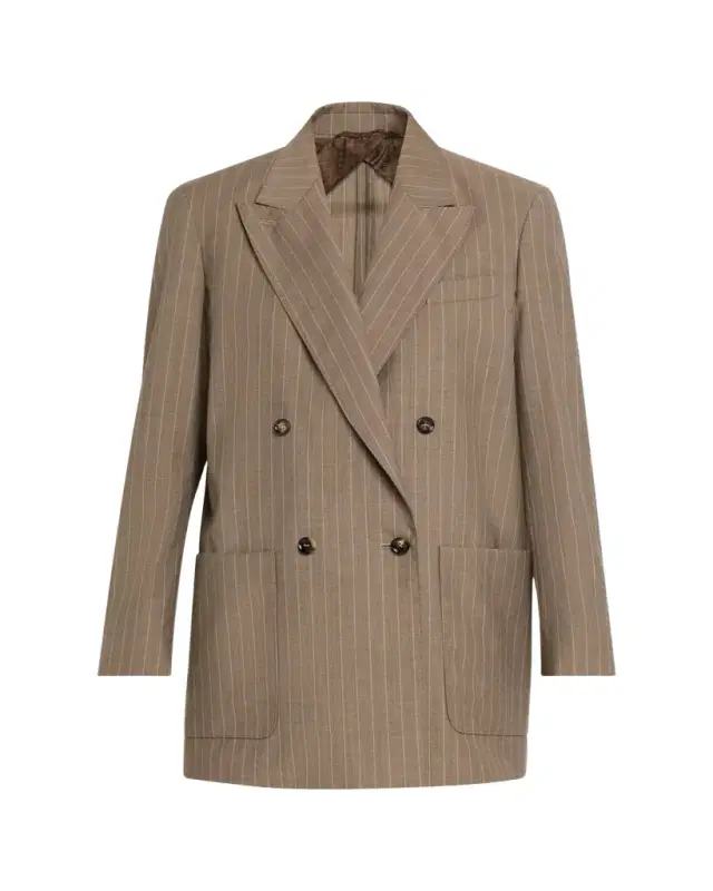 Oversized Pinstripe Wool Jacket