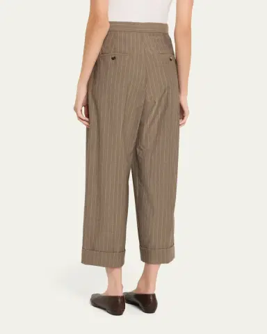 Max Mara Cropped Pinstripe Virgin Wool Pants | Thumbnail 3