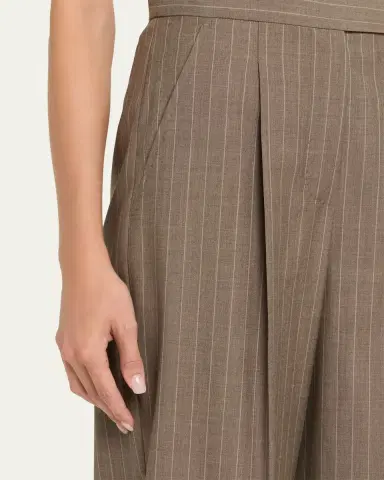 Max Mara Cropped Pinstripe Virgin Wool Pants | Thumbnail 5