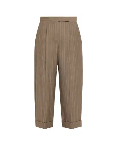 Max Mara Cropped Pinstripe Virgin Wool Pants | Thumbnail 1