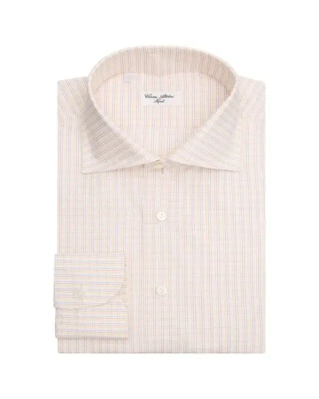 Men's Grid-Check Cotton Dress Shirt