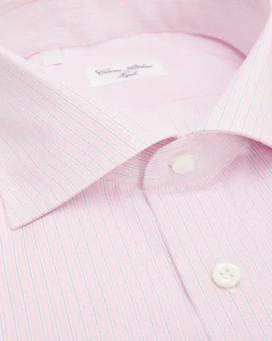Cesare Attolini Men's Micro-Plaid Cotton Dress Shirt | Thumbnail 2