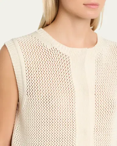 Max Mara Sleeveless Crewneck Open-Stitch Sweater | Thumbnail 5