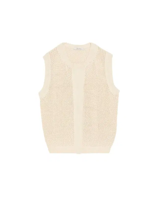 Sleeveless Crewneck Open-Stitch Sweater