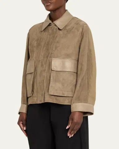 Giorgio Armani Suede Oversized Blouson Jacket | Thumbnail 4 Giorgio Armani Suede Oversized Blouson Jacket | Thumbnail 4