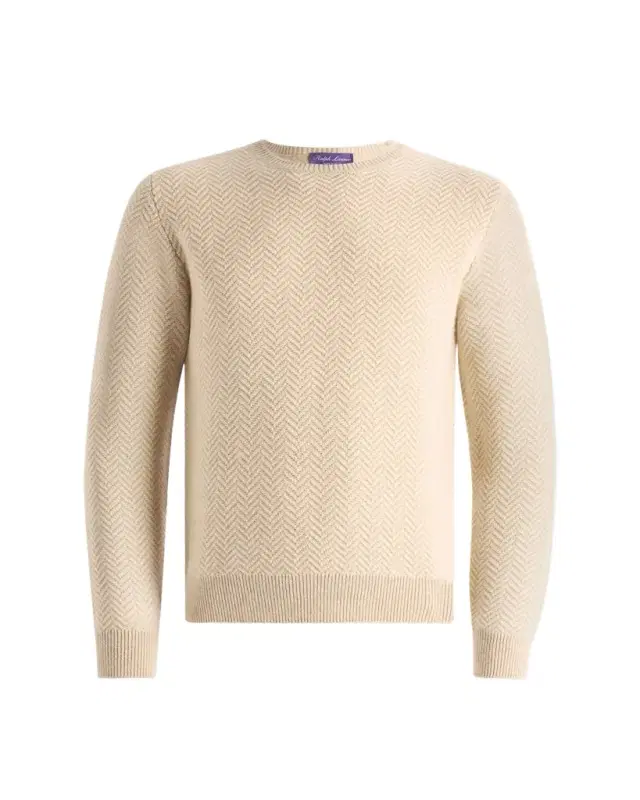 Textured Herringbone Cashmere Sweater