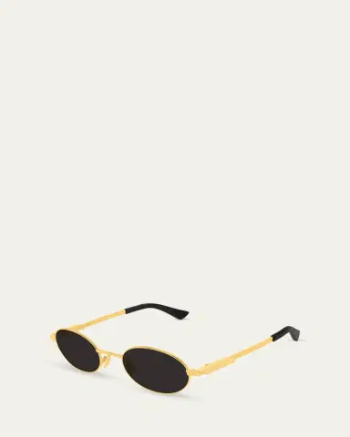 Bottega Veneta Bv1470S Golden Metal Oval Sunglasses | Thumbnail 2 Bottega Veneta Bv1470S Golden Metal Oval Sunglasses | Thumbnail 2
