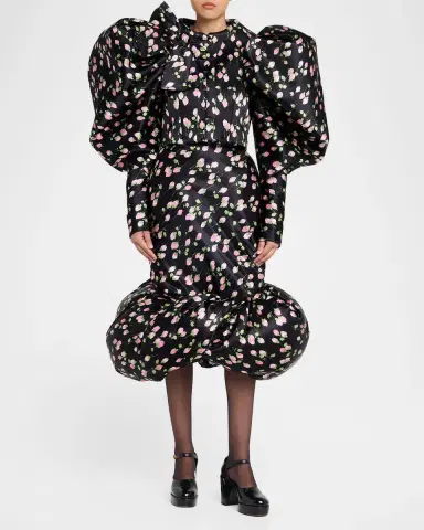 Marc Jacobs Runway Rose Print Satin Bubble Hem Skirt | Thumbnail 6 Marc Jacobs Runway Rose Print Satin Bubble Hem Skirt | Thumbnail 6