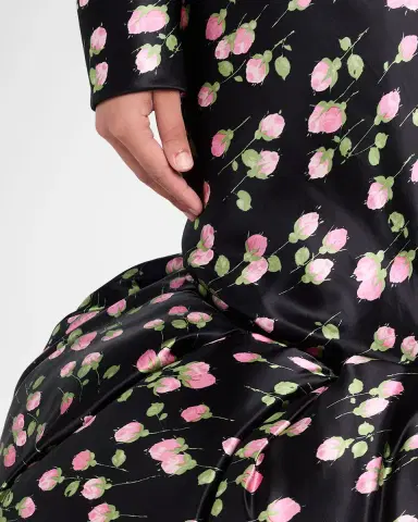 Marc Jacobs Runway Rose Print Satin Bubble Hem Skirt | Thumbnail 9 Marc Jacobs Runway Rose Print Satin Bubble Hem Skirt | Thumbnail 9