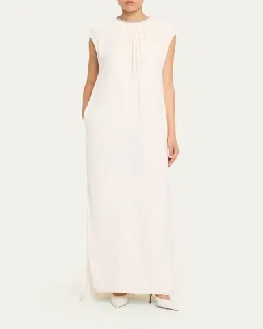 Lanvin Embroidered Charmeuse Dress | Thumbnail 2 Lanvin Embroidered Charmeuse Dress | Thumbnail 2