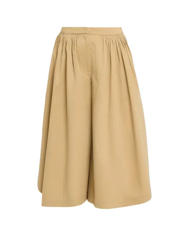 Adam Lippes Athena Pleated Wide-Leg Crop Tulip Pants