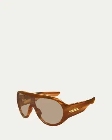 Bottega Veneta 99mm Acetate & Nylon Shield Sunglasses | Thumbnail 2