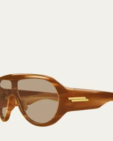Bottega Veneta 99mm Acetate & Nylon Shield Sunglasses | Thumbnail 3