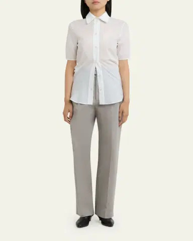 Jil Sander Pleated Cotton Straight-Leg Pants | Thumbnail 7