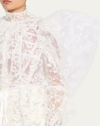 Marc Jacobs Runway Draped Puff-Sleeve Lace Top | Thumbnail 5 Marc Jacobs Runway Draped Puff-Sleeve Lace Top | Thumbnail 5