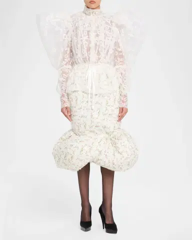 Marc Jacobs Runway Draped Puff-Sleeve Lace Top | Thumbnail 6 Marc Jacobs Runway Draped Puff-Sleeve Lace Top | Thumbnail 6