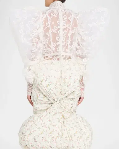 Marc Jacobs Runway Draped Puff-Sleeve Lace Top | Thumbnail 7 Marc Jacobs Runway Draped Puff-Sleeve Lace Top | Thumbnail 7