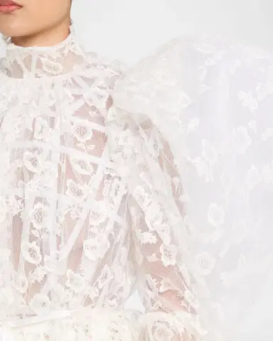 Marc Jacobs Runway Draped Puff-Sleeve Lace Top | Thumbnail 9 Marc Jacobs Runway Draped Puff-Sleeve Lace Top | Thumbnail 9