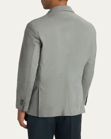 Brioni Men's Monti Nubuck Leather Single-Breasted Blazer | Thumbnail 3 Brioni Men's Monti Nubuck Leather Single-Breasted Blazer | Thumbnail 3