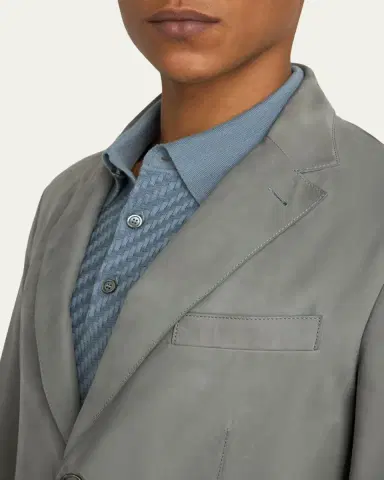 Brioni Men's Monti Nubuck Leather Single-Breasted Blazer | Thumbnail 5 Brioni Men's Monti Nubuck Leather Single-Breasted Blazer | Thumbnail 5