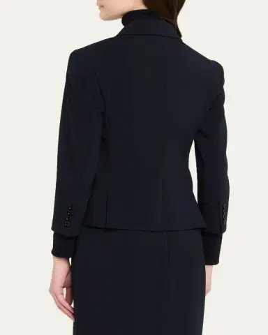 Max Mara Double-Breasted Stretch Wool Crop Jacket | Thumbnail 3 Max Mara Double-Breasted Stretch Wool Crop Jacket | Thumbnail 3