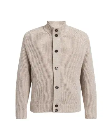 Brioni Men's Ribbed Cotton-Blend Mouline Blouson Sweater | Thumbnail 1