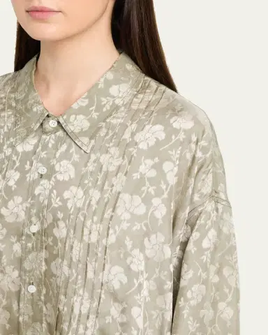R13 Floral Pintuck Long-Sleeve Shirt | Thumbnail 5 R13 Floral Pintuck Long-Sleeve Shirt | Thumbnail 5