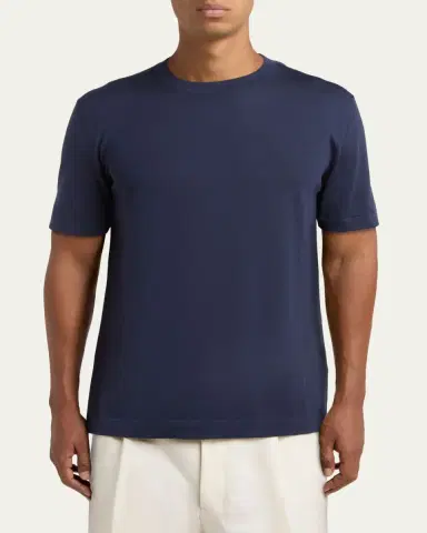 ZEGNA Men's 15milmil15 Wool Crewneck T-Shirt | Thumbnail 4