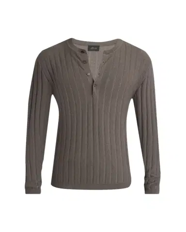Brioni Men's Cashmere/Silk Henley Sweater | Thumbnail 1 Brioni Men's Cashmere/Silk Henley Sweater | Thumbnail 1