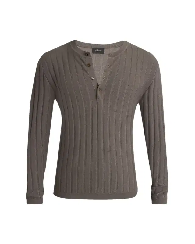 Men's Cashmere/Silk Henley Sweater