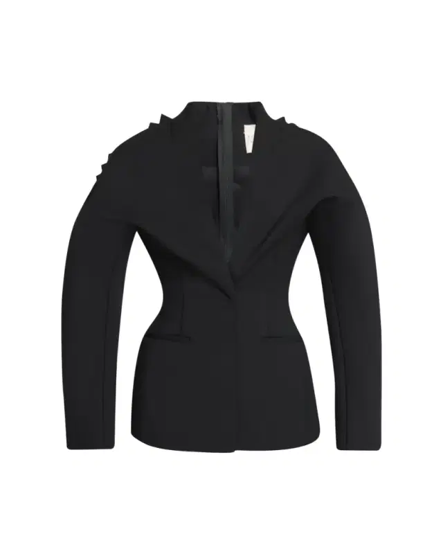 Tailored Shark Tooth-Trim Blazer